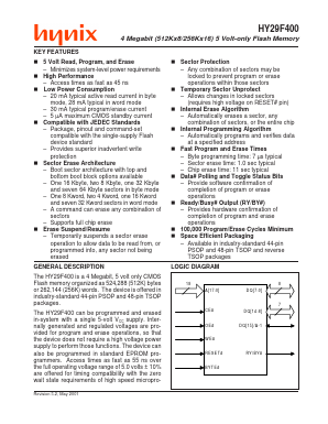 HY29F400BT70 Datasheet PDF Hynix Semiconductor