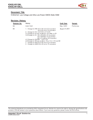 IC62LV5128L-70B Datasheet PDF Integrated Circuit Solution Inc