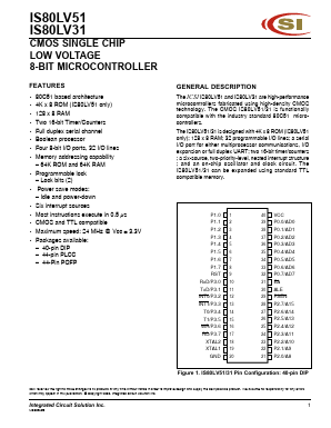 IS80LV51-24W Datasheet PDF Integrated Circuit Solution Inc