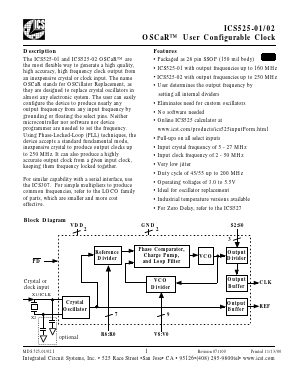 525-01RI Datasheet PDF Integrated Circuit Systems