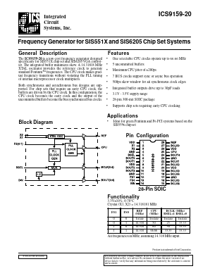 ICS9159-20 Datasheet PDF Integrated Circuit Systems