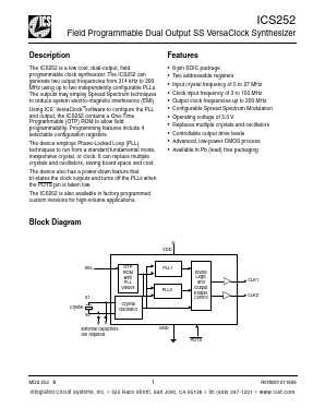 ICS252MIP Datasheet PDF Integrated Circuit Systems