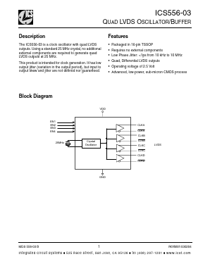 ICS556-03 Datasheet PDF Integrated Circuit Systems