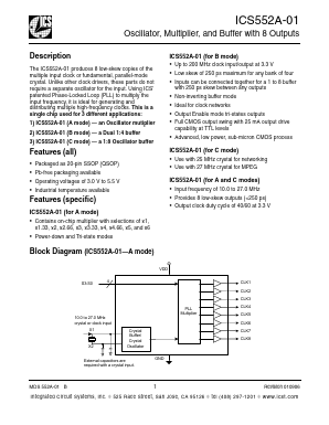 ICS552ARI-01T Datasheet PDF Integrated Circuit Systems