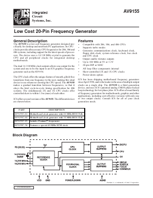 AV9155-02 Datasheet PDF Integrated Circuit Systems