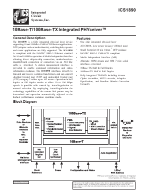 AV1890 Datasheet PDF Integrated Circuit Systems