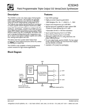 ICS343MIP Datasheet PDF Integrated Circuit Systems