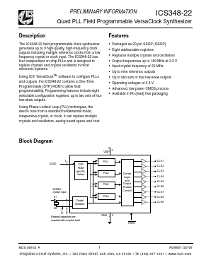 ICS348R-22T Datasheet PDF Integrated Circuit Systems