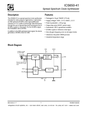 ICS650-41 Datasheet PDF Integrated Circuit Systems