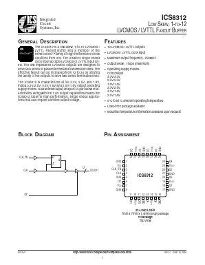 ICS8312AYLFT Datasheet PDF Integrated Circuit Systems