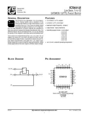 ICS8312AYIT Datasheet PDF Integrated Circuit Systems