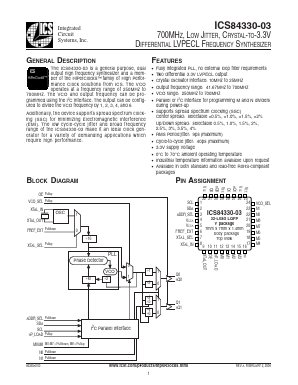 ICS84330AY-03LFT Datasheet PDF Integrated Circuit Systems