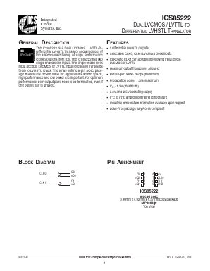 ICS85222 Datasheet PDF Integrated Circuit Systems