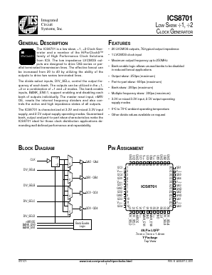 ICS8701CY Datasheet PDF Integrated Circuit Systems