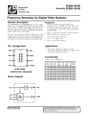 ICS9118M-04 Datasheet PDF Integrated Circuit Systems