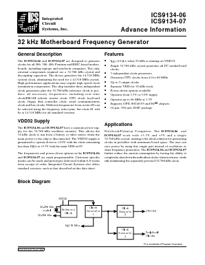 ICS9134-06 Datasheet PDF Integrated Circuit Systems