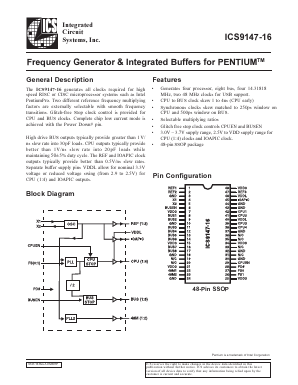 ICS9147-16 Datasheet PDF Integrated Circuit Systems