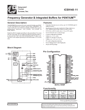 ICS9148-11 Datasheet PDF Integrated Circuit Systems