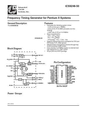 ICS9248-50 Datasheet PDF Integrated Circuit Systems
