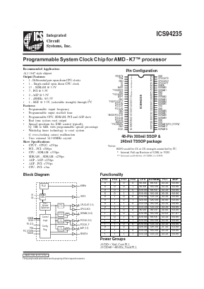 ICS94235 Datasheet PDF Integrated Circuit Systems