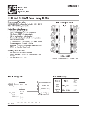ICS93725YFT Datasheet PDF Integrated Circuit Systems