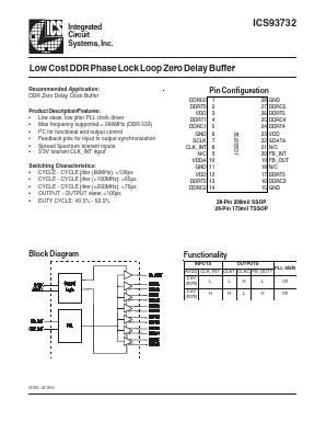 ICS93732YG-T Datasheet PDF Integrated Circuit Systems