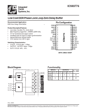 ICS93776YFLF-T Datasheet PDF Integrated Circuit Systems