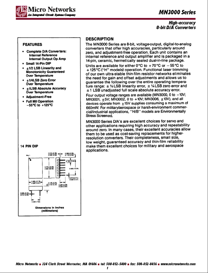MN3001H/B Datasheet PDF Integrated Circuit Systems