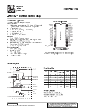 ICS9248F-153-T Datasheet PDF Integrated Circuit Systems