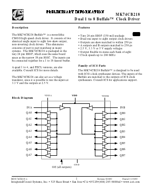 MK74CB218R Datasheet PDF Integrated Circuit Systems