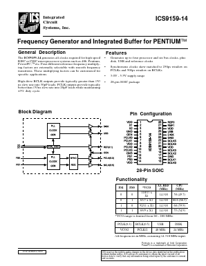 ICS9159-14 Datasheet PDF Integrated Circuit Systems