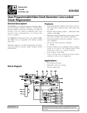 ICS1522M Datasheet PDF Integrated Circuit Systems
