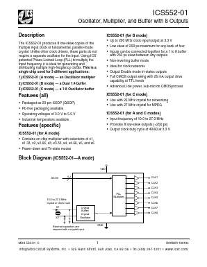552R-01LN Datasheet PDF Integrated Circuit Systems