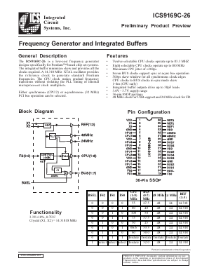 AV9169CF-26 Datasheet PDF Integrated Circuit Systems