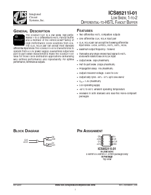 ICS85211AMI-01 Datasheet PDF Integrated Circuit Systems