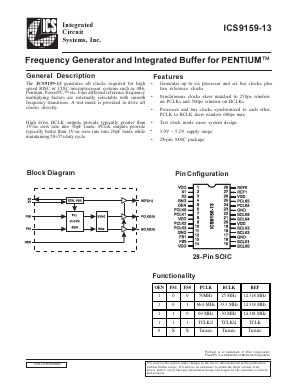 ICS9159-13 Datasheet PDF Integrated Circuit Systems