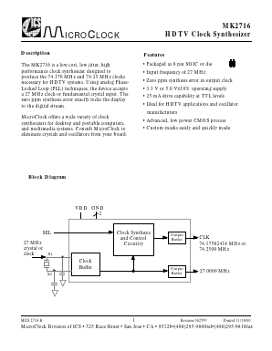 MK2716S Datasheet PDF Integrated Circuit Systems