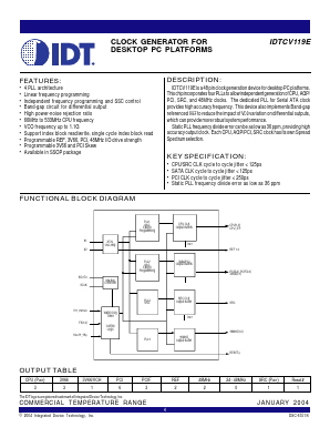 IDTCV119EPV Datasheet PDF Integrated Device Technology