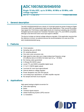 ADC1003S040 Datasheet PDF Integrated Device Technology