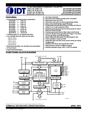 IDT72V3640L15PF Datasheet PDF Integrated Device Technology