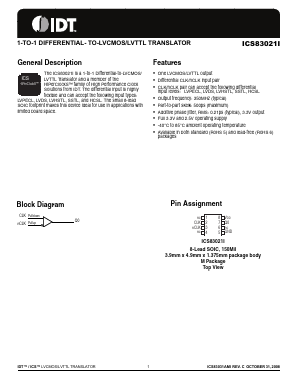 ICS83021AMI Datasheet PDF Integrated Device Technology