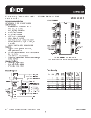 ICS932S203 Datasheet PDF Integrated Device Technology