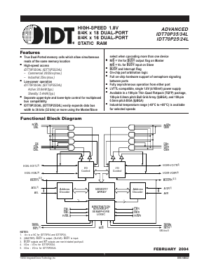 IDT70P35 Datasheet PDF Integrated Device Technology