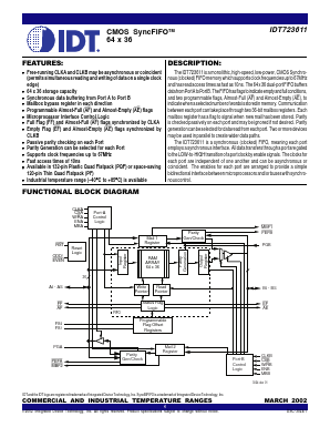 IDT723611L15PF Datasheet PDF Integrated Device Technology