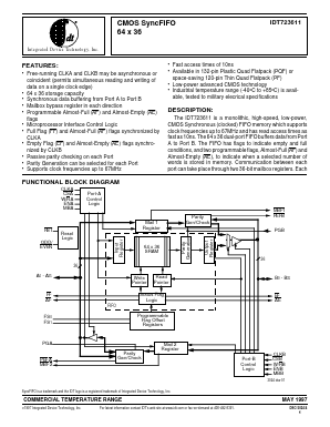 IDT723611L30 Datasheet PDF Integrated Device Technology