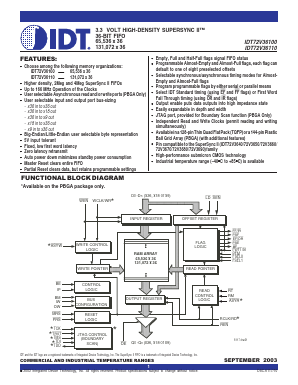 IDT72V36100L6PFI Datasheet PDF Integrated Device Technology
