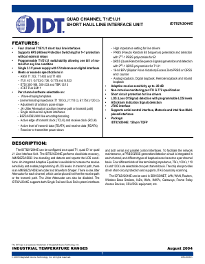 IDT82V2044E Datasheet PDF Integrated Device Technology