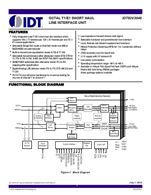 IDT82V2048 Datasheet PDF Integrated Device Technology