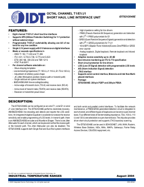 IDT82V2048EDR Datasheet PDF Integrated Device Technology