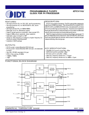 IDTCV110JPV Datasheet PDF Integrated Device Technology